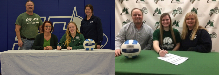 Brielle Webb and Bailey Hufschmidt sign NJCAA Letters of Intent to play for the Ladyjacks in 2020-21